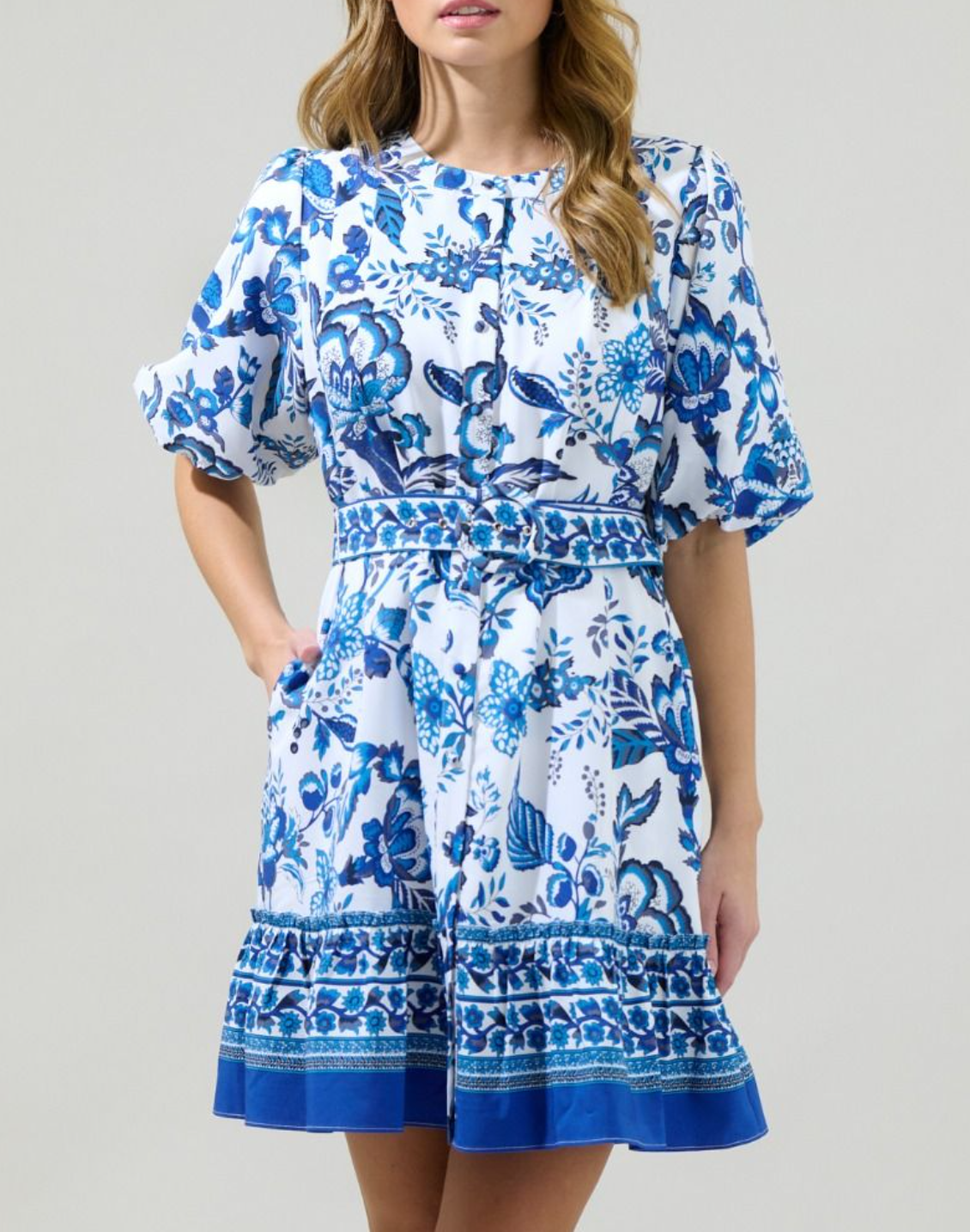 Fashion floral button dress