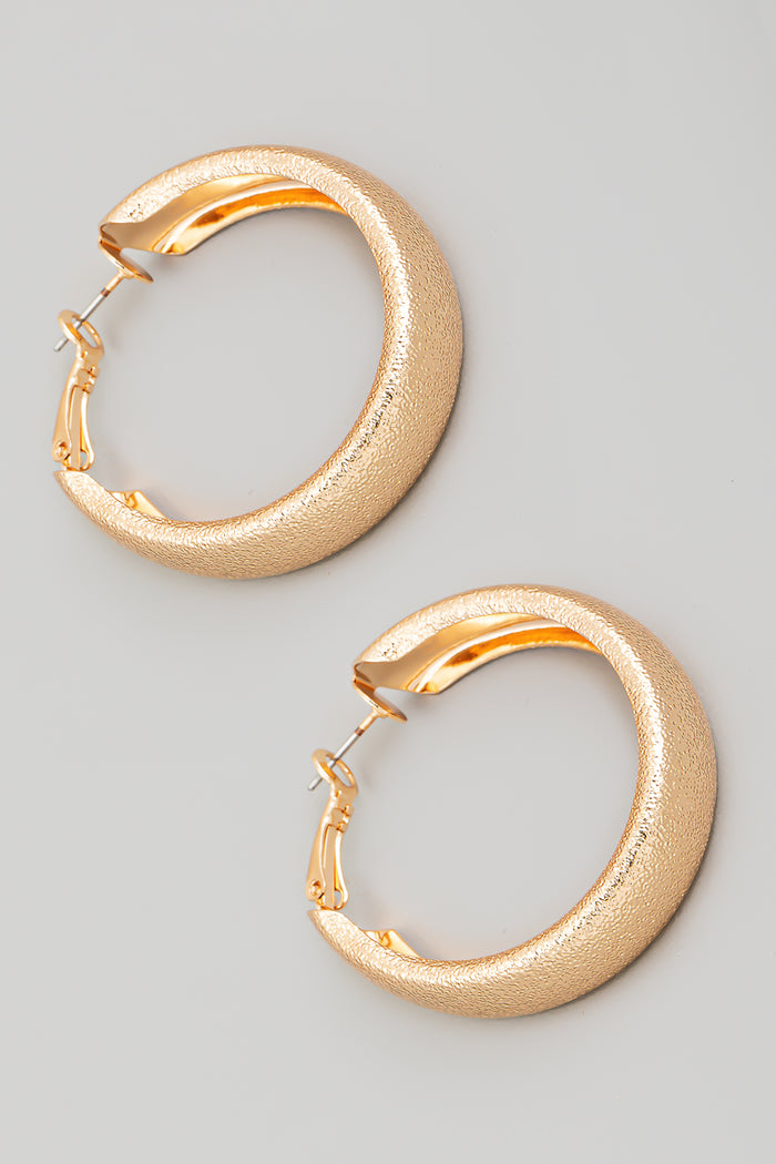 Textured Metallic Latch Hoop Earrings