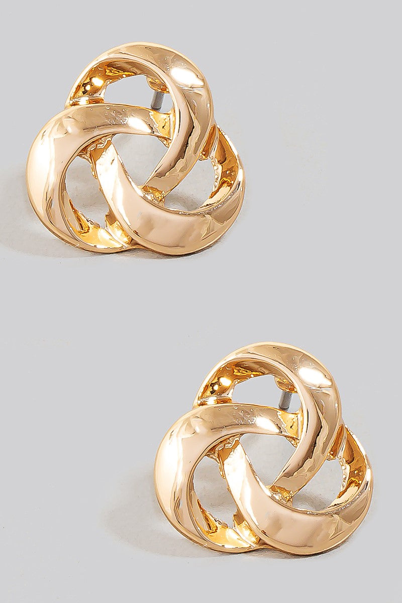 Metallic Knot Twist Stud Earrings