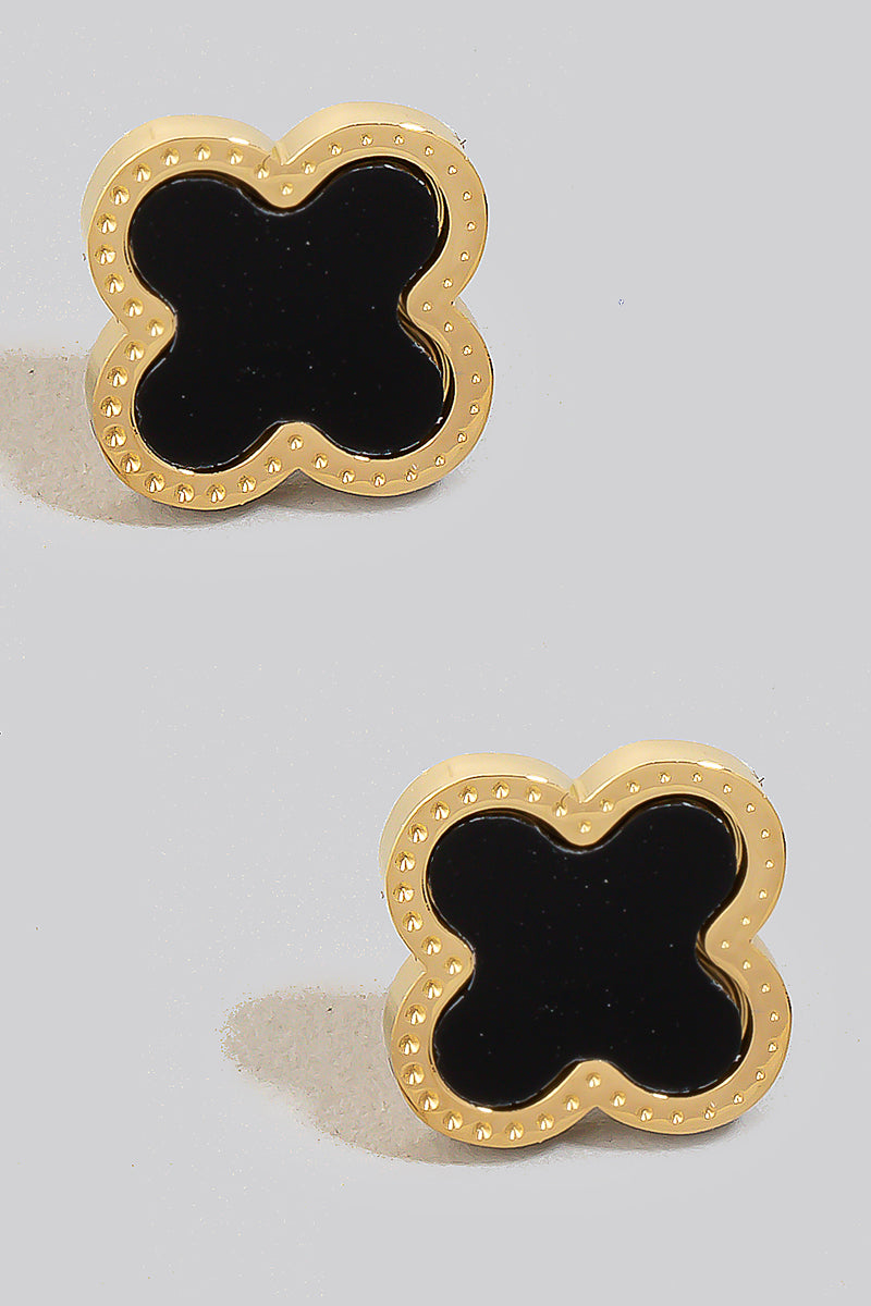 Stainless Steel Clover Stud Earrings