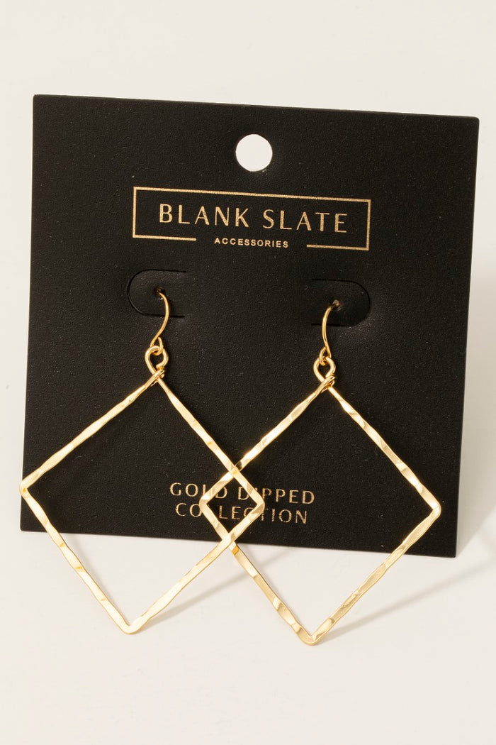 Diamond Shape Gold Earrings