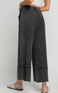 Mineral Washed Terry Knit Palazzo Pants