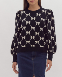 Coquette Bow Print Sweater