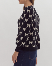 Coquette Bow Print Sweater