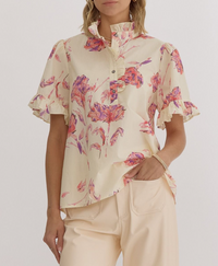 Floral Print Short Sleeve Top