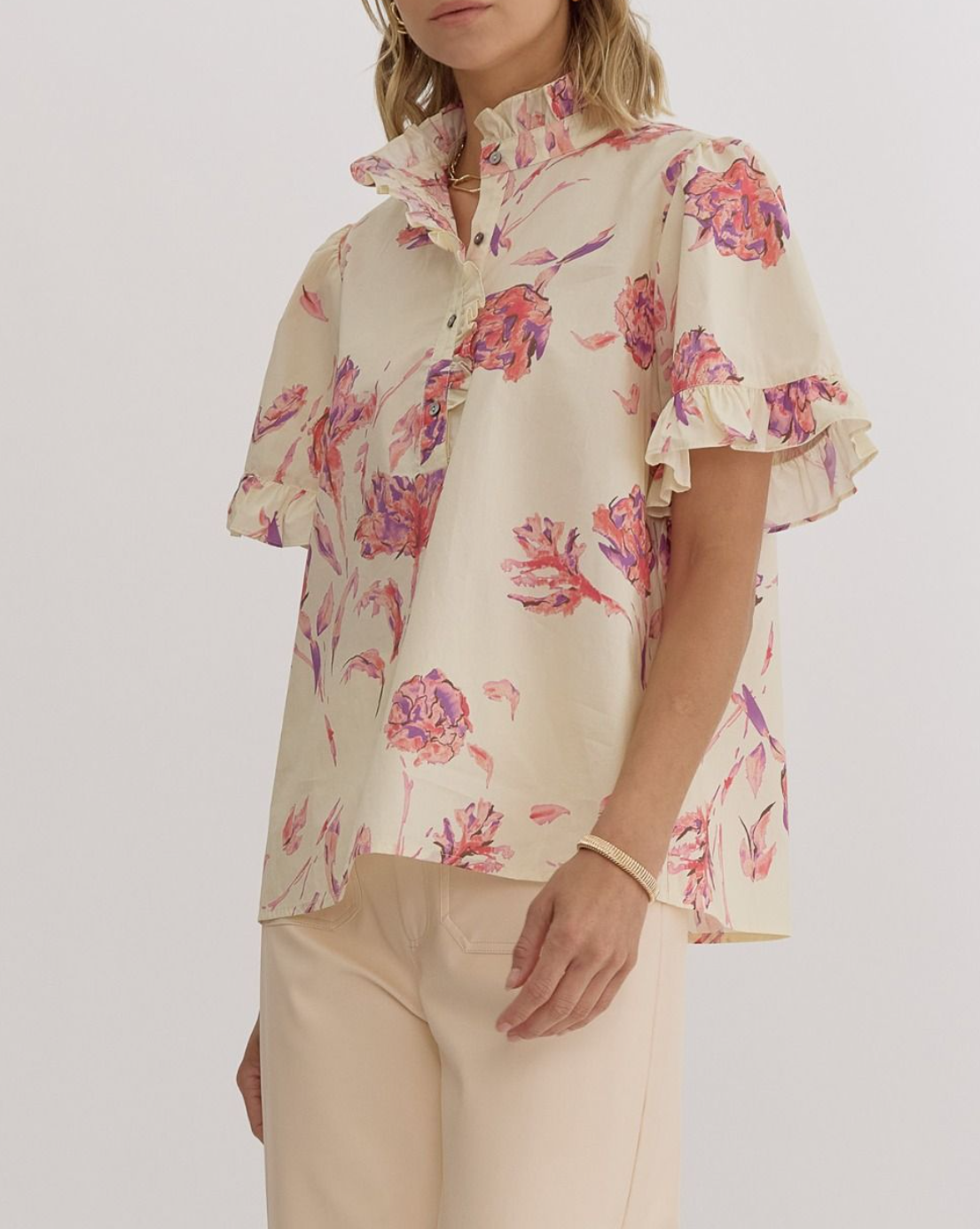 Floral Print Short Sleeve Top