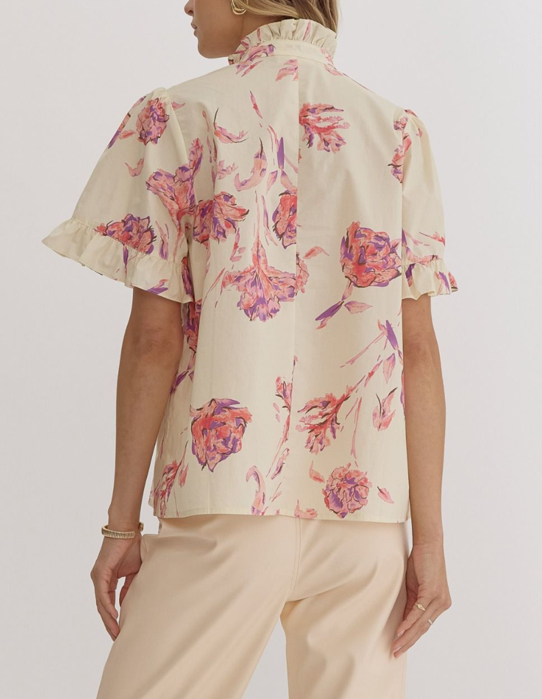 Floral Print Short Sleeve Top