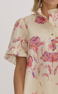 Floral Print Short Sleeve Top