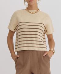 Knitted Mock Neck Sleeveless Top