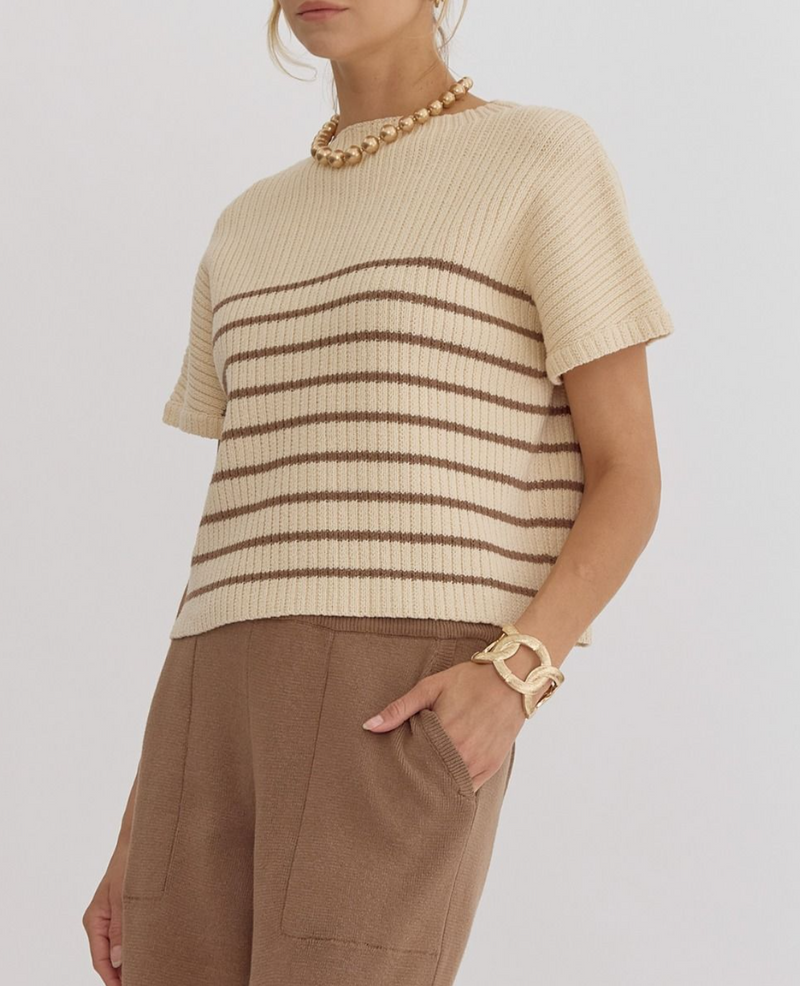 Knitted Mock Neck Sleeveless Top