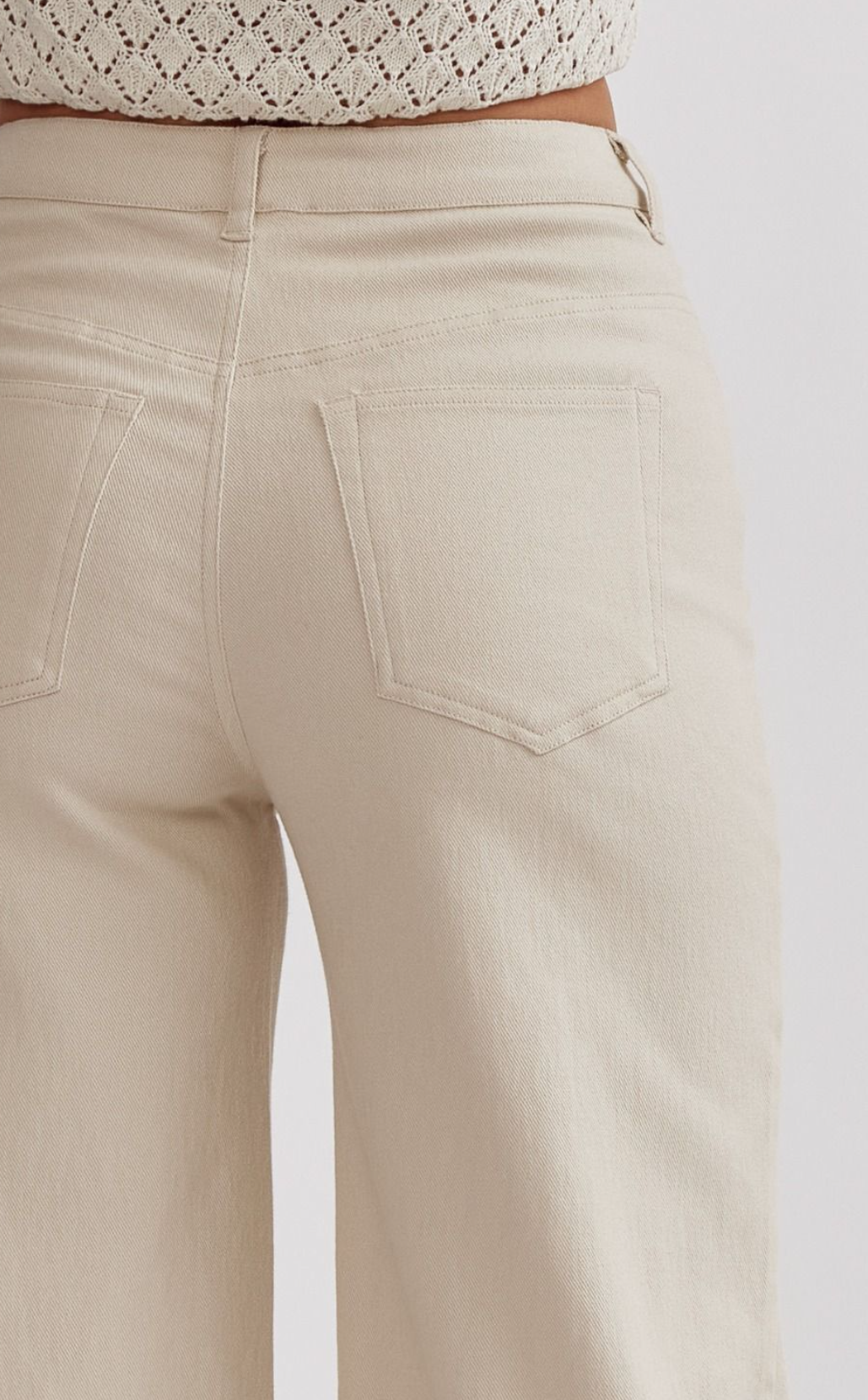 Acid Wash High Waisted Wide Leg Pants Zipper Front Closure – Azure &  Lavender