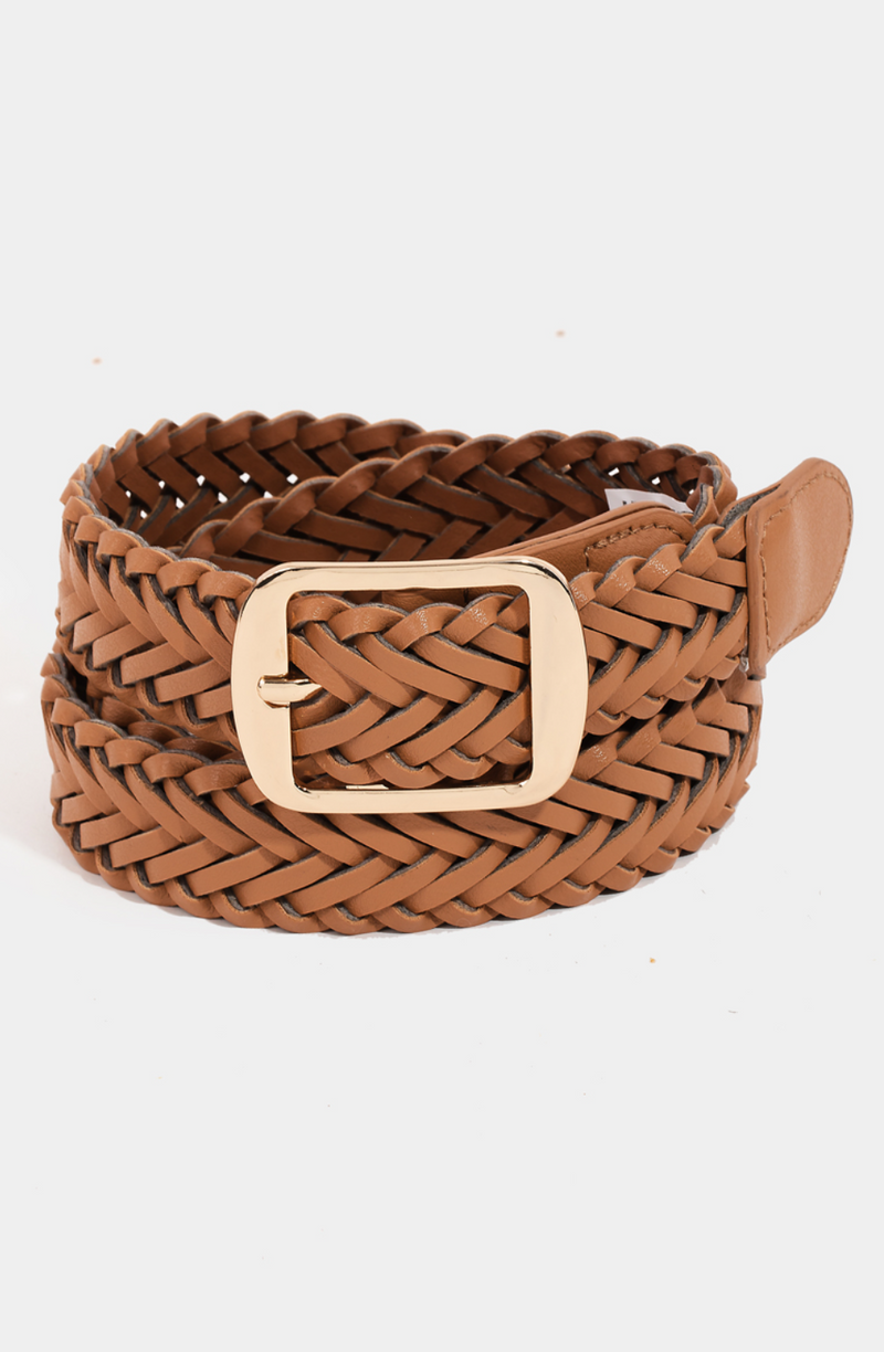 Faux Leather Braided Belt