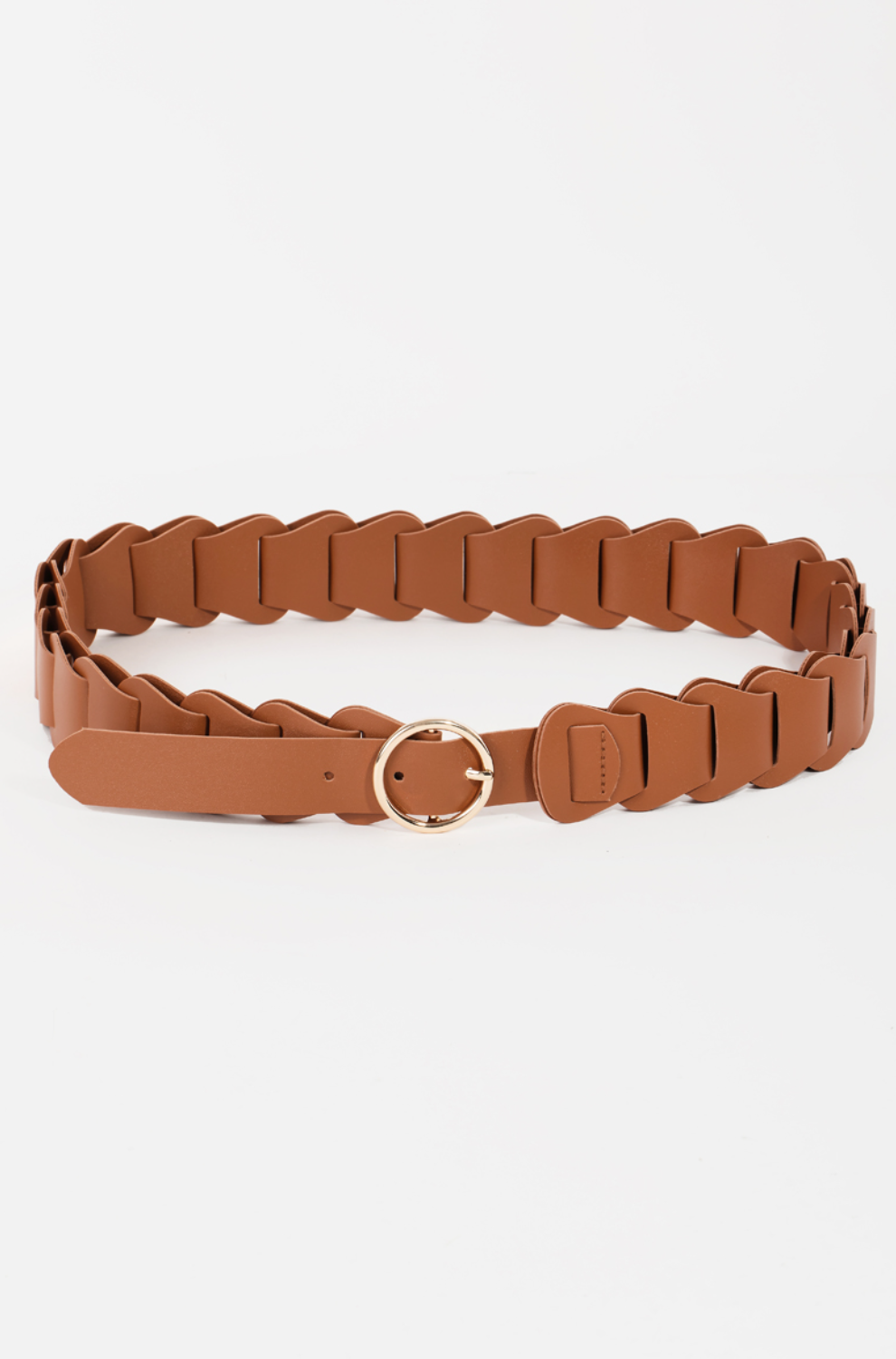 Faux Leather Braid Link Belt