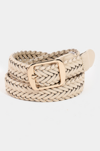 Faux Leather Braided Belt