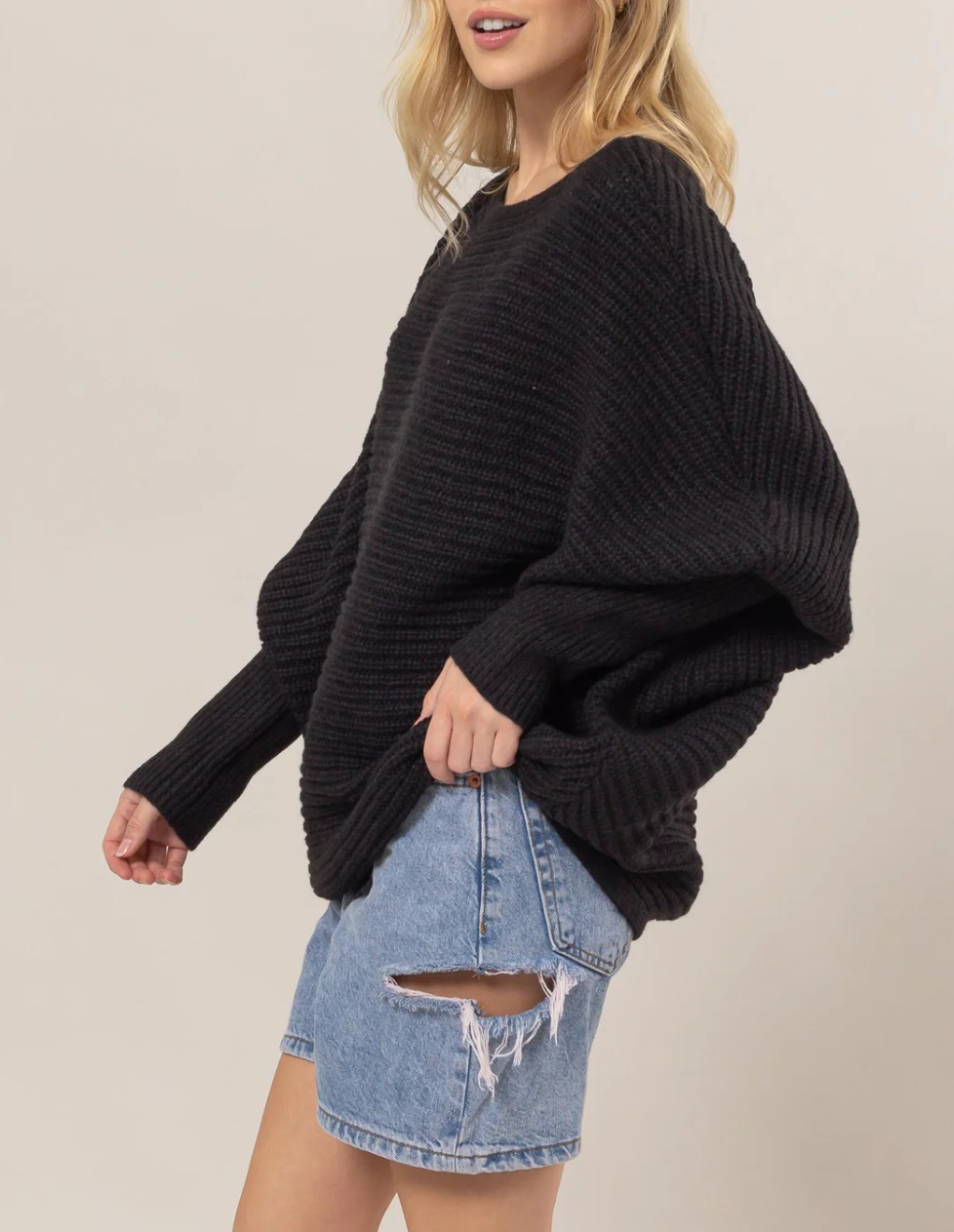 Dolman Sleeve Oversized Sweater