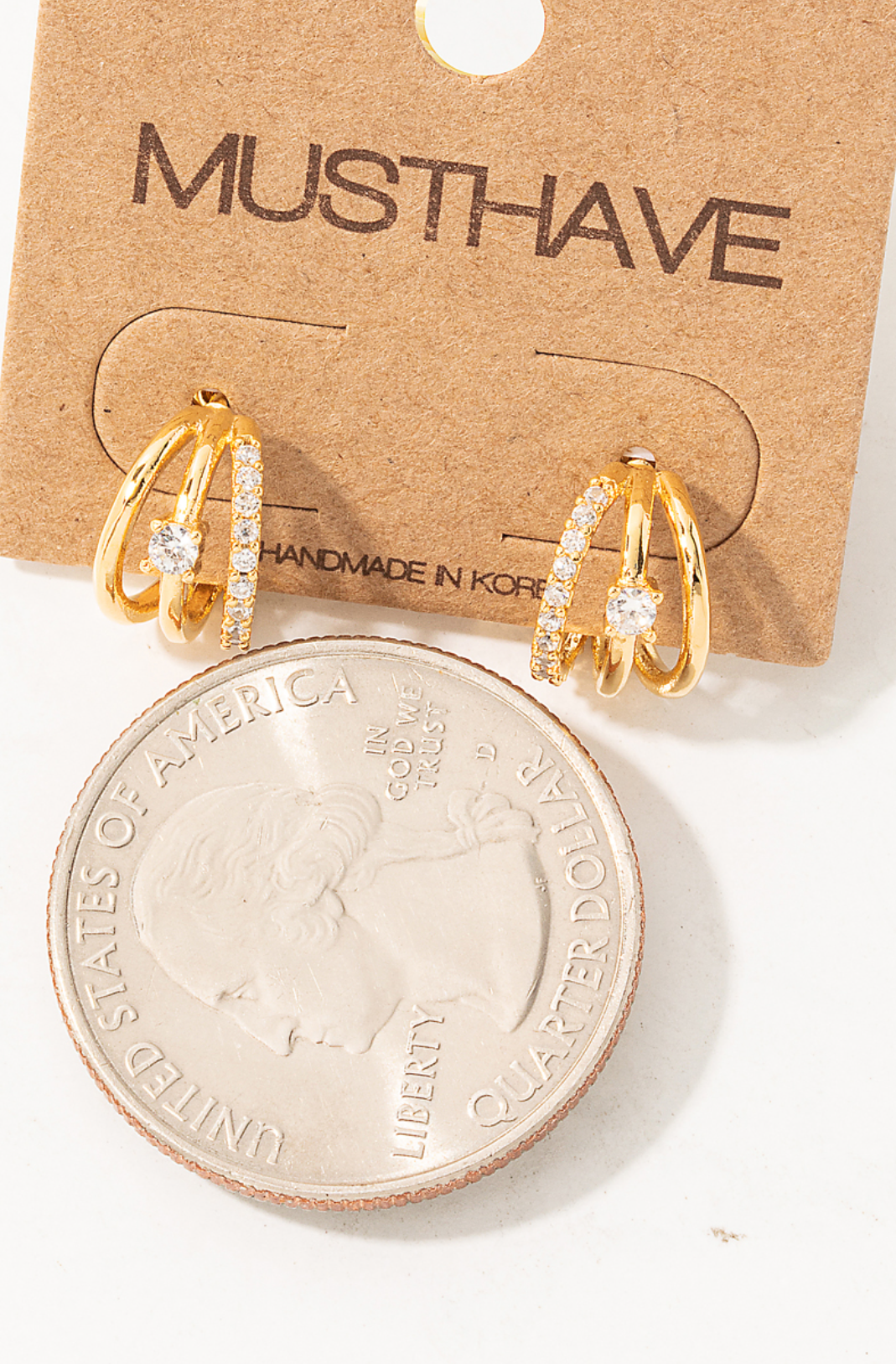 Pave Layered Hoop Huggie Earrings