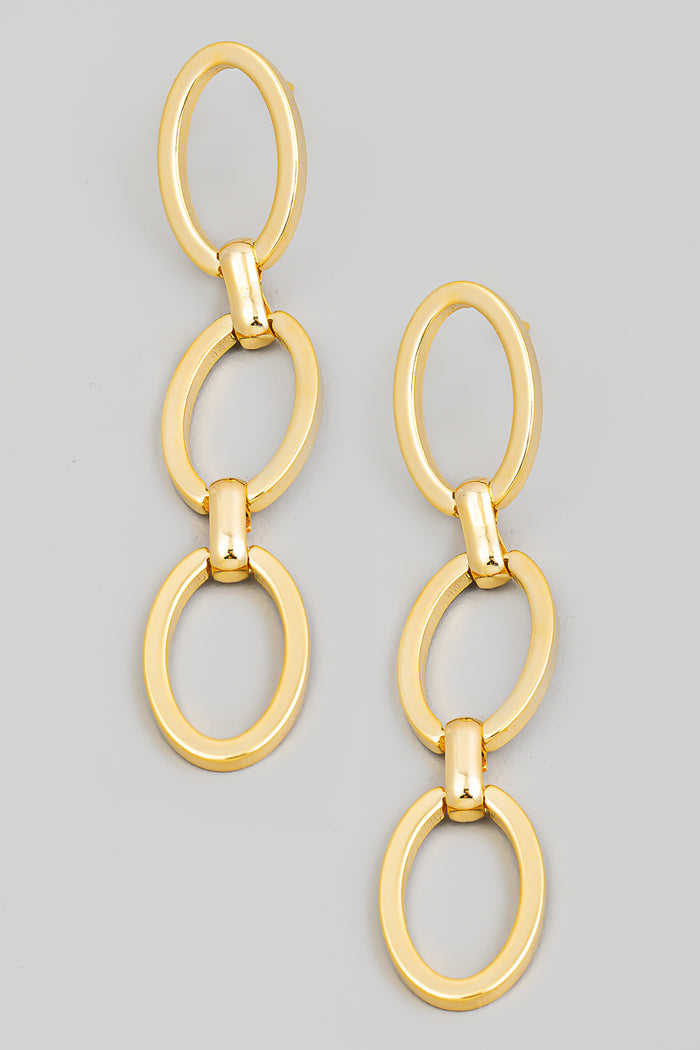 Oval Chain Link Dangle Earrings