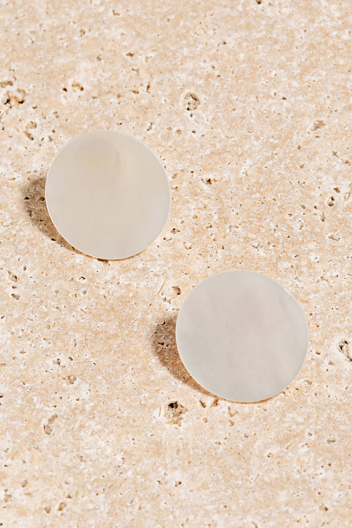 Shell Disc Stud Earrings