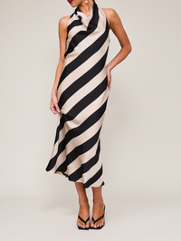 Halter Cowl Neck Midi Dress