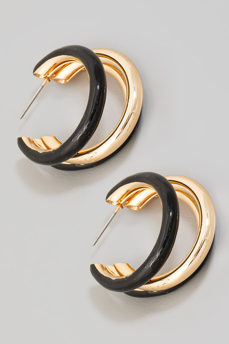 Epoxy Painted Layered Hoop Earrings