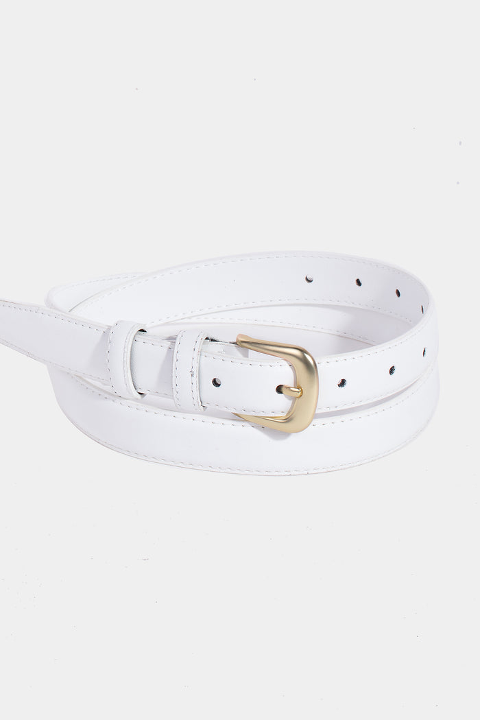 White Belt with Gold Buckle