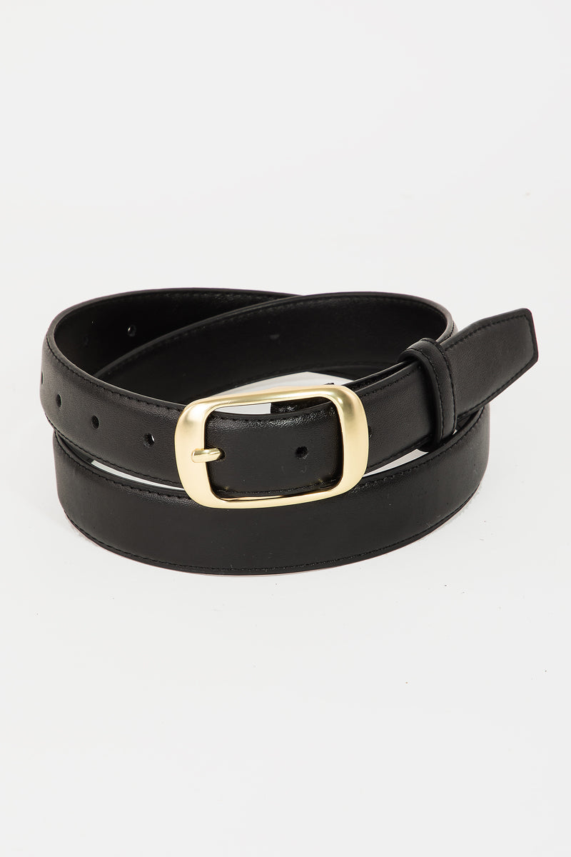 Solid Faux Leather Belt