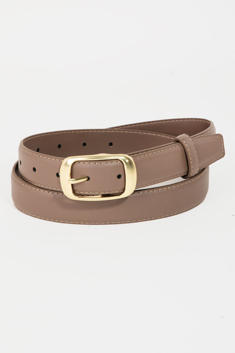 Solid Faux Leather Belt