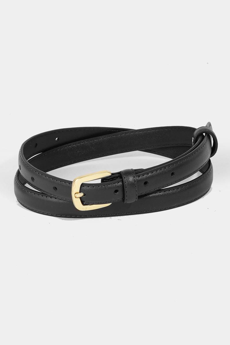 Thin Faux Leather Belt