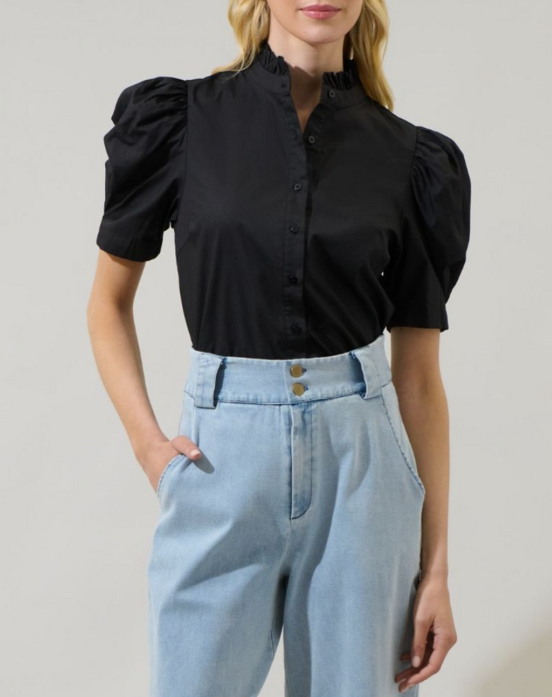 Finley Ruffle Button-Down Top