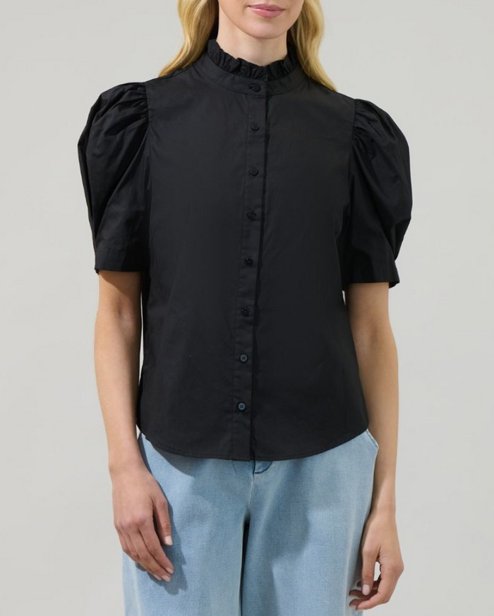 Finley Ruffle Button-Down Top