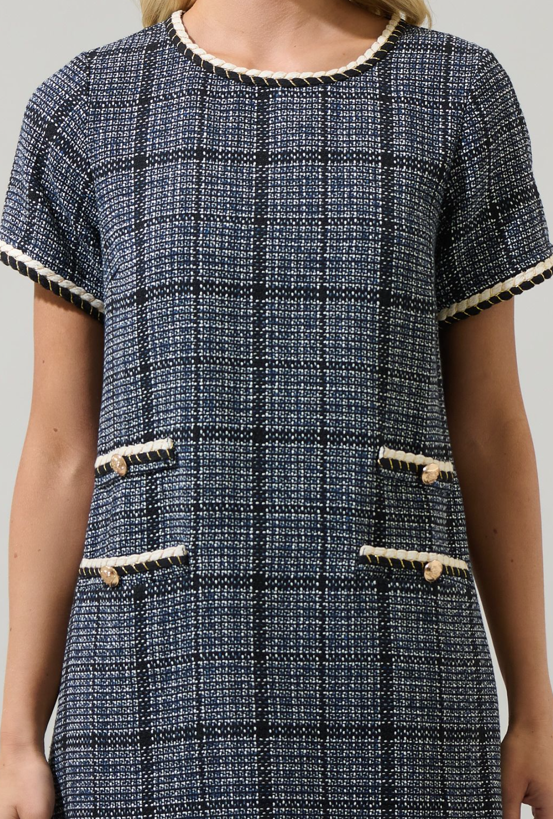 Audrey Tweed Shift Mini Dress