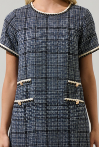 Audrey Tweed Shift Mini Dress