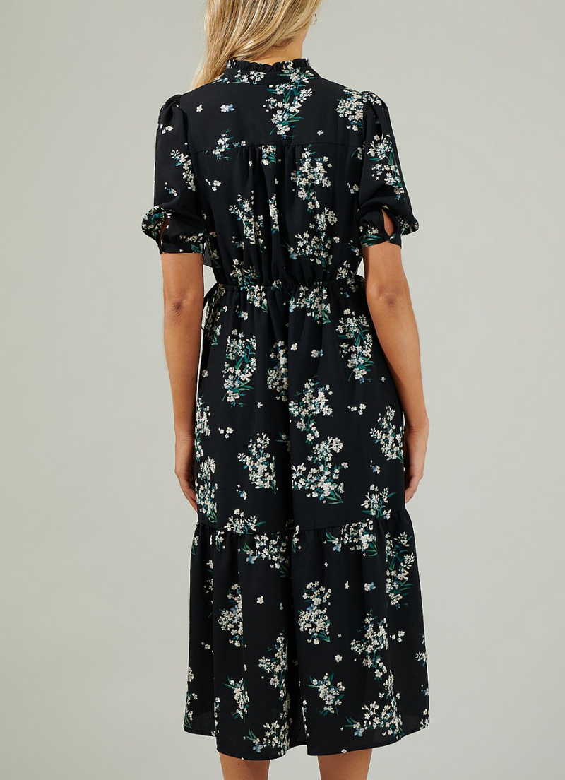 Floral Pleated Midi Dress