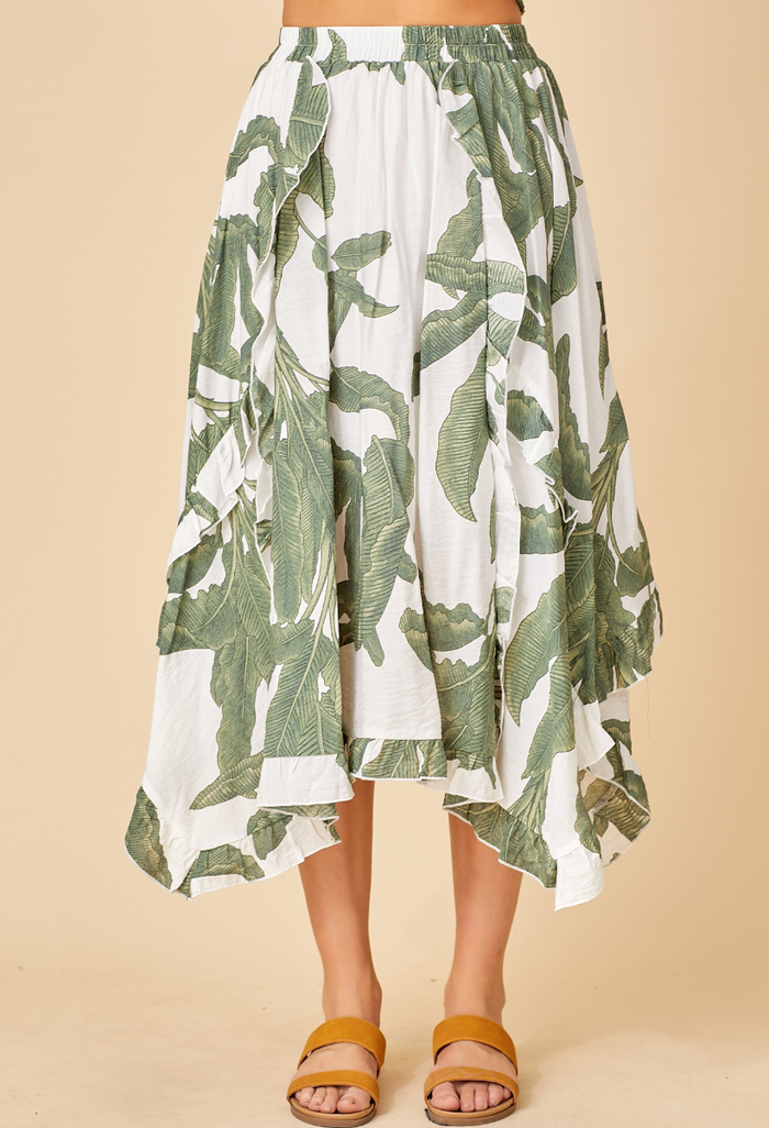 ALSLIAO Womens Silky Satin Midi Skirt High Waist Elastic Waist A Line Skirt  With Slit Brown XL 